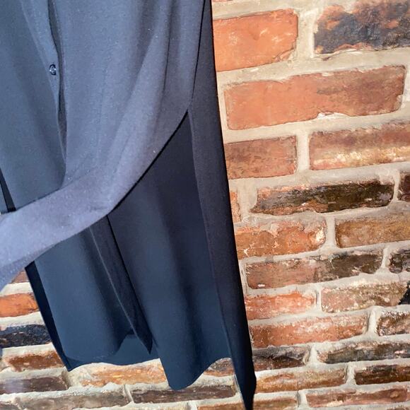 Spense Black Chiffon Sleeveless Button Down Midi Dress Women's Size Small - Picture 5 of 7